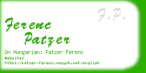 ferenc patzer business card